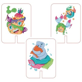 Настольная игра. Карточки противников: торт - главный босс, кексы, ленивец.