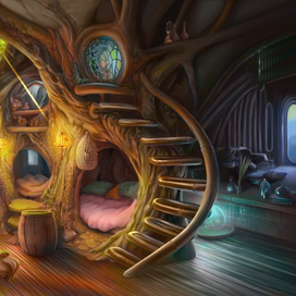 Дом внутри секвойи