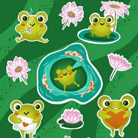 Стикер-пак "лягушата"