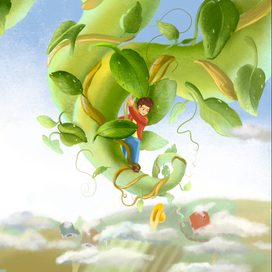 Иллюстрация к сказке Джек и бобовый стебель