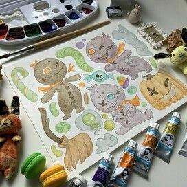 акварельки монстряшные