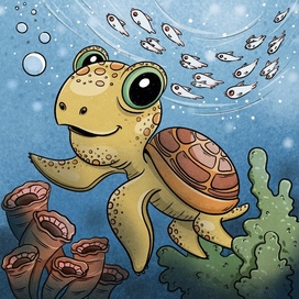 Книжная  иллюстрация «Морские обитатели»