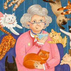 Бабуля кошатница