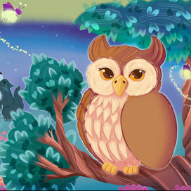 Иллюстрация к детской книге | Сова