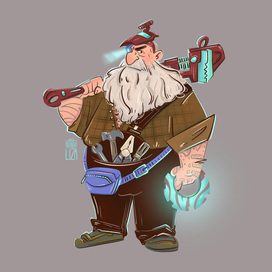 Дизайн персонажа — инженер Макс для настольной игры