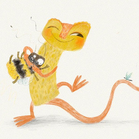 веселое пресмыкающееся душит сумасшедшее насекомое