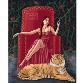 Фэшн-иллюстрация Femme fatale