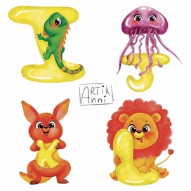 Детский алфавит IJKL 