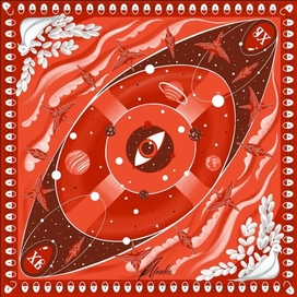 Дизайн платка Пасха красная