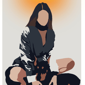 Девушка с доберманом