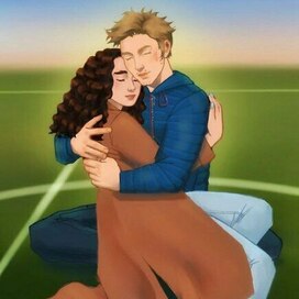 Объятие на футбольном поле