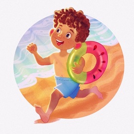 Бежит купаться 