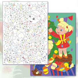 Новогодняя раскраска, векторная графика