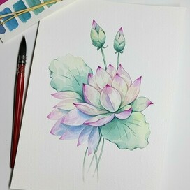 Цветочная композиция с лотосом