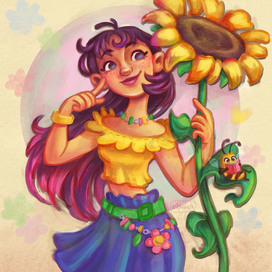 Летние цветы. Подсолнух