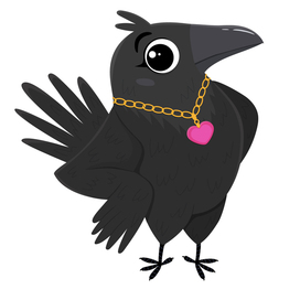 Ворона с украшением