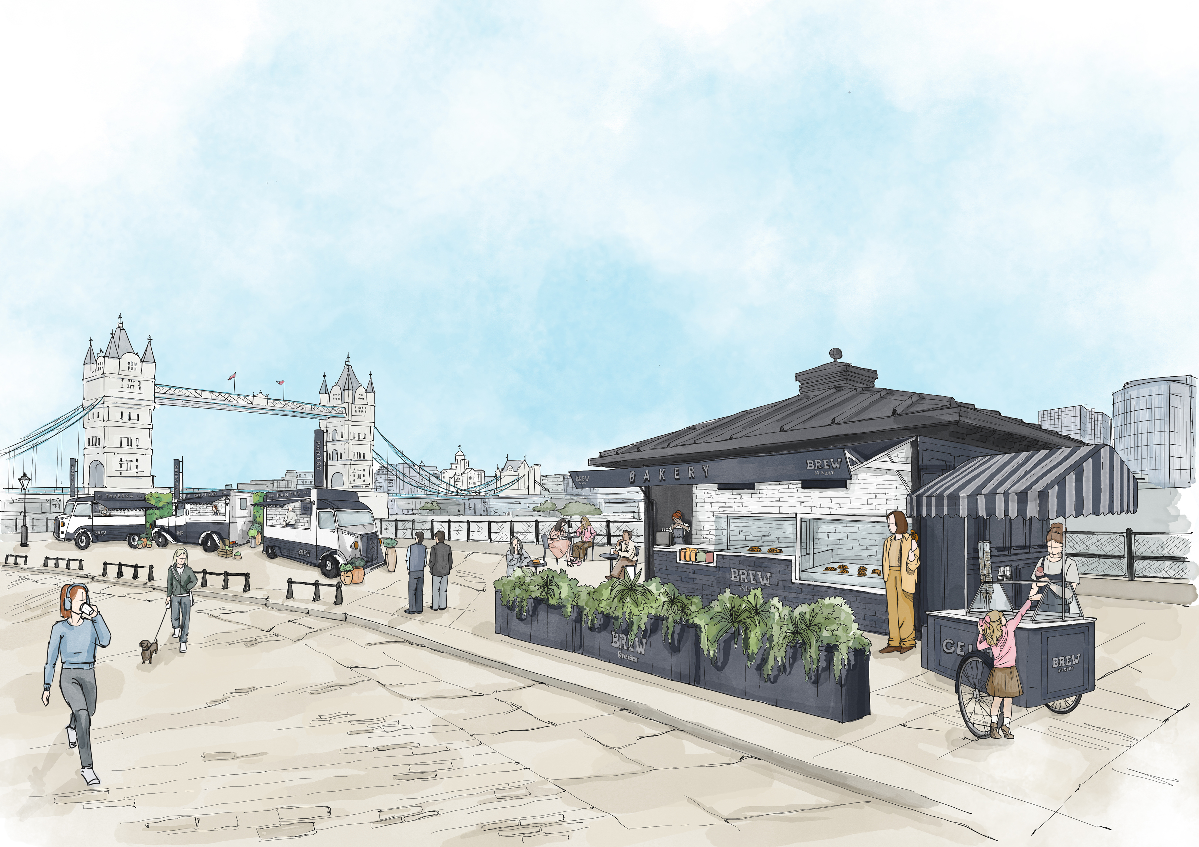 И шарик мороженого у реки