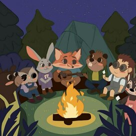 Лагерь в лесу и малыш Лис 