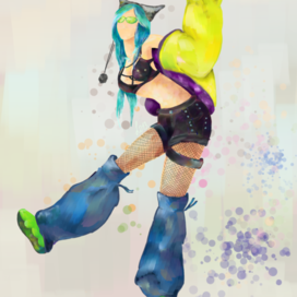 A girl and a splash of paint