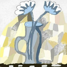 цветы хлопок в потертом зеркале