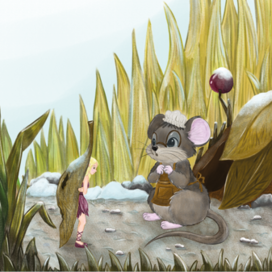 Книжный разворот к сказке "Дюймовочка"