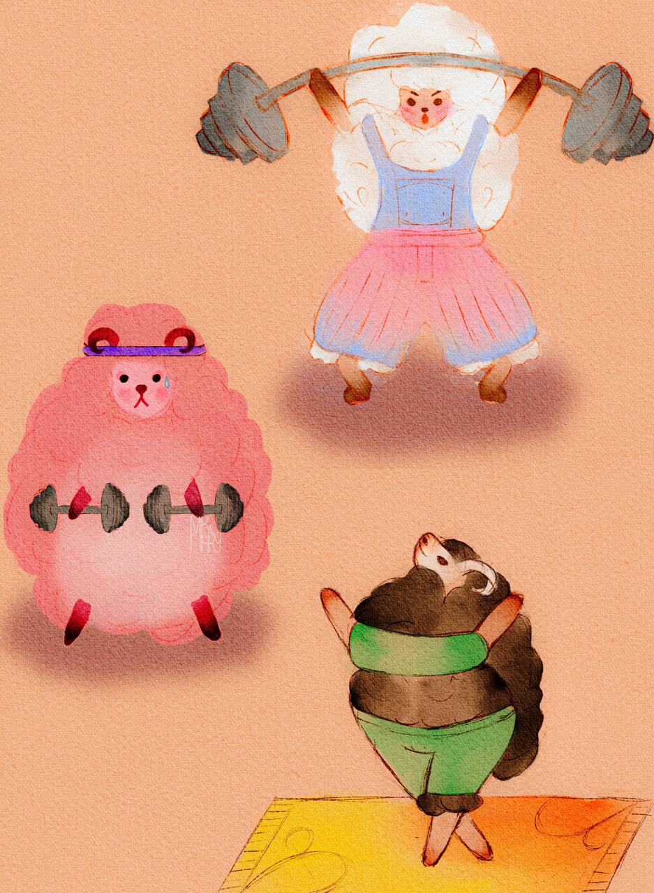 Концепт овечек-гимнасток