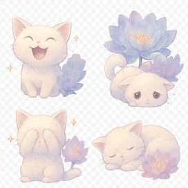 Набор стикеров с котиками