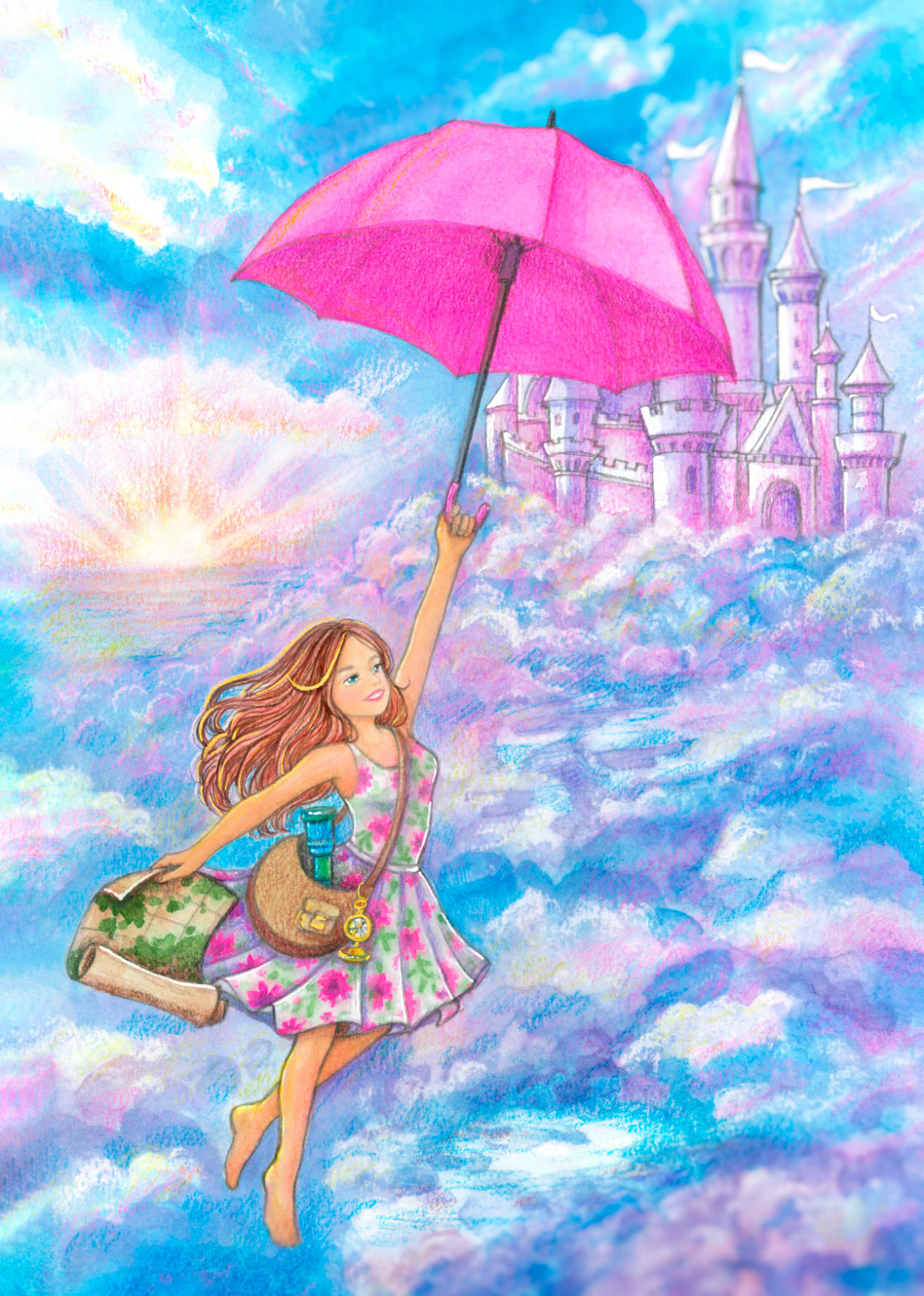 В полете к волшебству! Иллюстрация акварелью для карт МАК