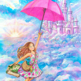 В полете к волшебству! Иллюстрация акварелью для карт МАК