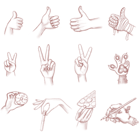 Руки, скетчи, жесты руками