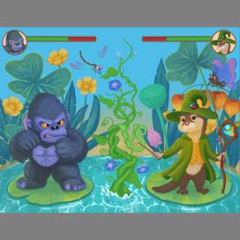 Начальный экран детской игры файтинг