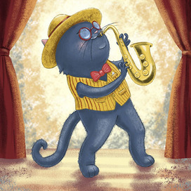 Кот-саксофонист