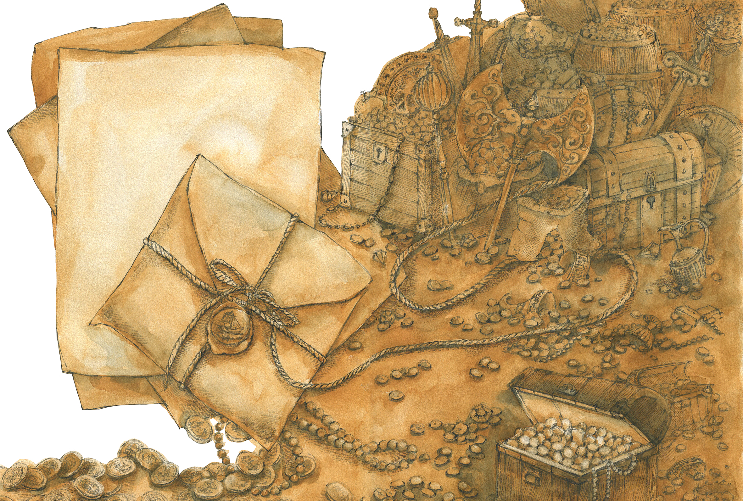 Иллюстрация к книге "Реальная история Робинзона Крузо" издательство Sandermoenpublishing