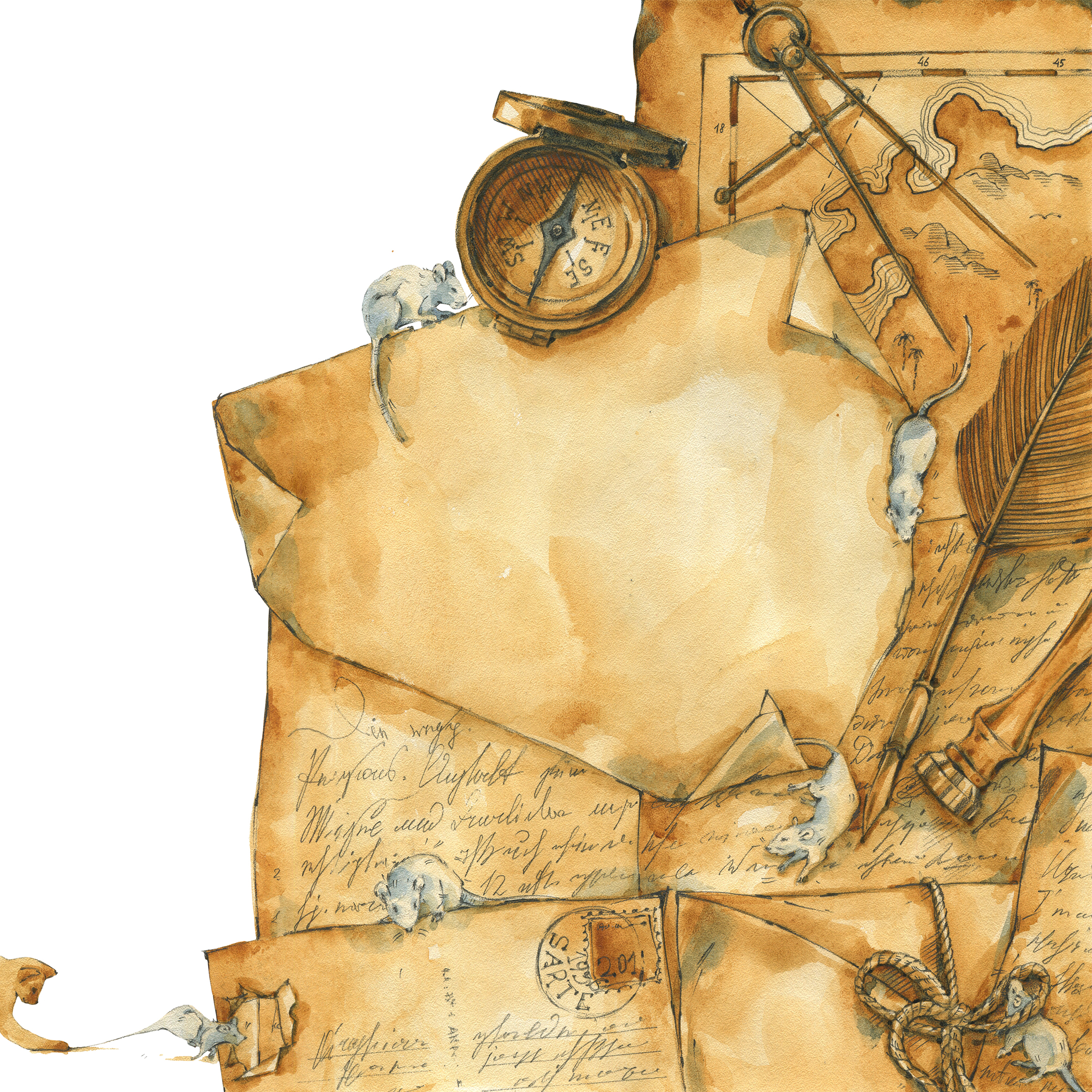 Иллюстрация для книги "Реальная история Робинзона Крузо" издательство Sandermoenpublishing