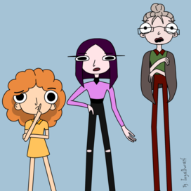 персонажи в мультяшном стиле