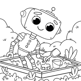 Раскраска для детей. Роботы.