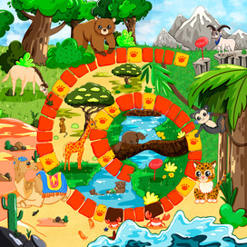 Игровое поле для детской настольной игры 