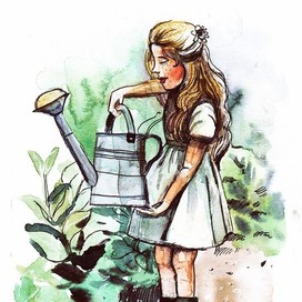 Девочка с лейкой