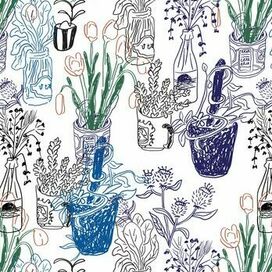 бесшовный паттерн  с цветами 