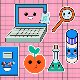 милый сет в стиле дудл