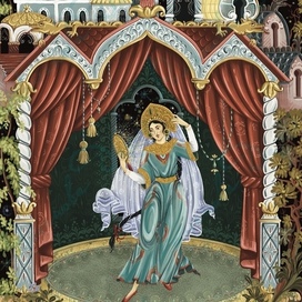 «Сказка о мертвой царевне и о семи богатырях» в стиле палех