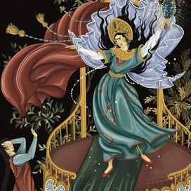 «Сказка о мертвой царевне и о семи богатырях» в стиле палех