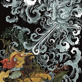 «Сказка о мертвой царевне и о семи богатырях» в стиле палех