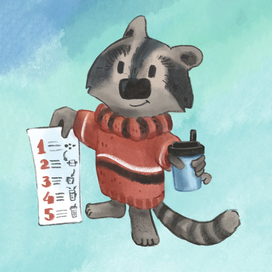 Енот с меню