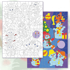 Новогодняя раскраска, векторная графика