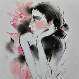 Девушка с орхидеями