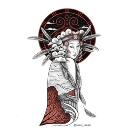 Принт Devine Feminine в якутском стиле  