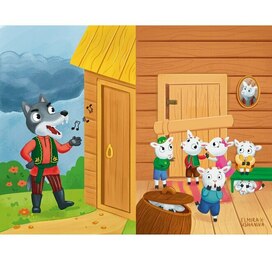 Иллюстрация для книги " Волк и 7 козлят"