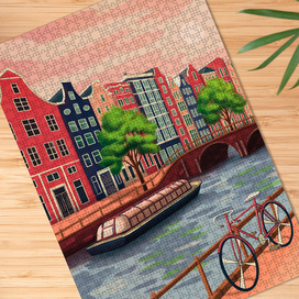 Амстердам - иллюстрация для пазла