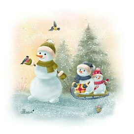 Веселые снеговички